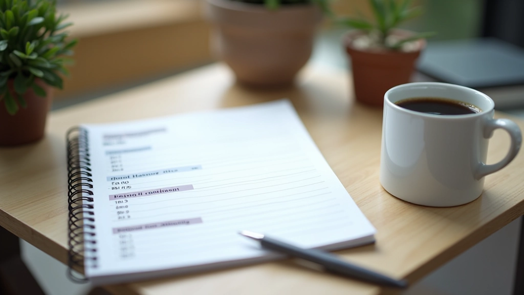 Organized planning workspace with time management tools and productivity tracking